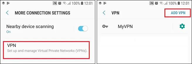 نحوه راه اندازی PPTP VPN در اندروید