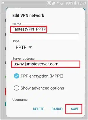 آموزش استفاده از PPTP VPN در اندروید